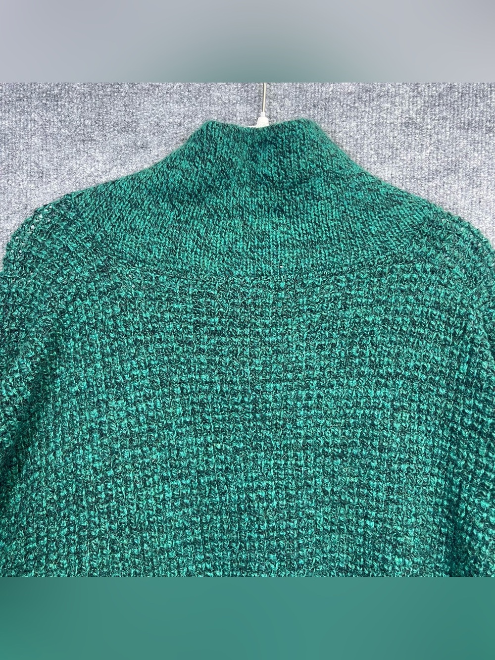 Vintage American Eagle Mens Medium Green Wool Knit Patch Elbow Grandpa Sweater - Picture 6 of 11